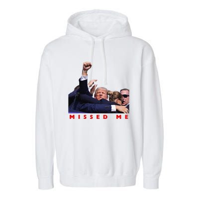 Funny Trump 2024 Missed Me Garment-Dyed Fleece Hoodie