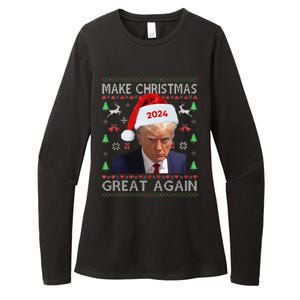 Funny Trump 2024 Make Christmas Great Again Ugly Sweater Womens CVC Long Sleeve Shirt