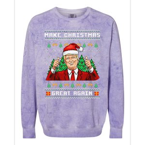 Funny Trump 2024 Make Christmas Great Again Ugly Sweater Colorblast Crewneck Sweatshirt