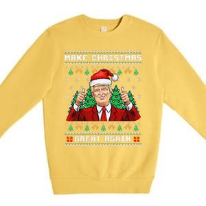 Funny Trump 2024 Make Christmas Great Again Ugly Sweater Premium Crewneck Sweatshirt