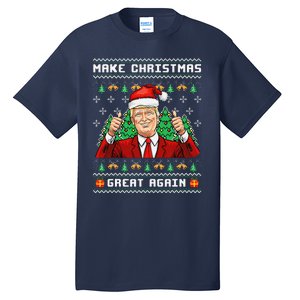 Funny Trump 2024 Make Christmas Great Again Ugly Sweater Tall T-Shirt