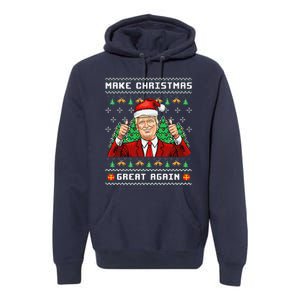 Funny Trump 2024 Make Christmas Great Again Ugly Sweater Premium Hoodie