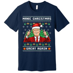 Funny Trump 2024 Make Christmas Great Again Ugly Sweater Premium T-Shirt