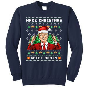 Funny Trump 2024 Make Christmas Great Again Ugly Sweater Tall Sweatshirt