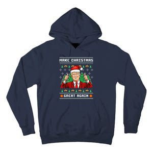 Funny Trump 2024 Make Christmas Great Again Ugly Sweater Tall Hoodie