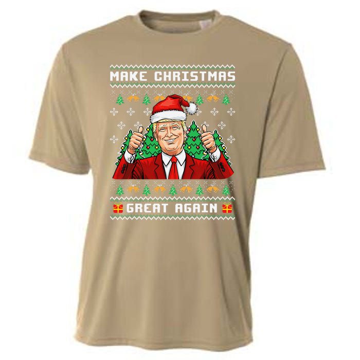 Funny Trump 2024 Make Christmas Great Again Ugly Sweater Cooling Performance Crew T-Shirt