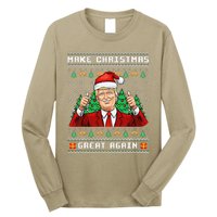 Funny Trump 2024 Make Christmas Great Again Ugly Sweater Long Sleeve Shirt