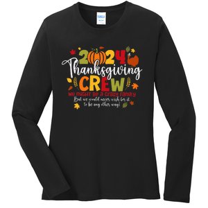 Family Thanksgiving 2024 Thanksgiving Crew Turkey Matching Ladies Long Sleeve Shirt