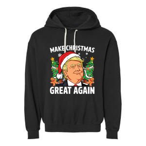 Funny Trump 2024 Make Christmas Great Again Garment-Dyed Fleece Hoodie