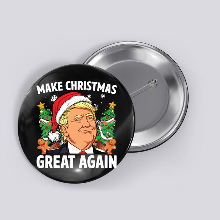 Funny Trump 2024 Make Christmas Great Again Button