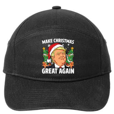 Funny Trump 2024 Make Christmas Great Again 7-Panel Snapback Hat