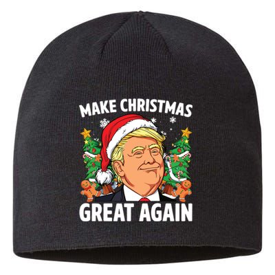 Funny Trump 2024 Make Christmas Great Again Sustainable Beanie