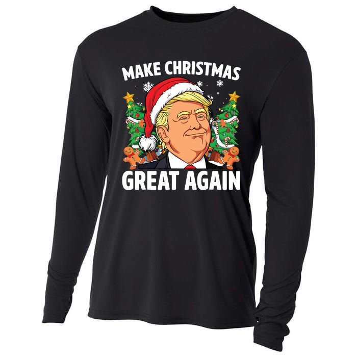 Funny Trump 2024 Make Christmas Great Again Cooling Performance Long Sleeve Crew