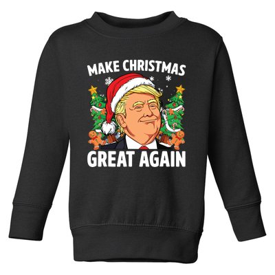 Funny Trump 2024 Make Christmas Great Again Toddler Sweatshirt