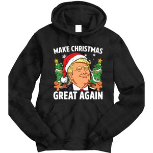 Funny Trump 2024 Make Christmas Great Again Tie Dye Hoodie