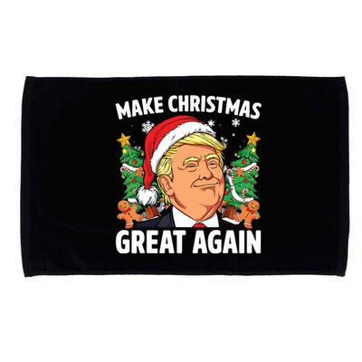 Funny Trump 2024 Make Christmas Great Again Microfiber Hand Towel