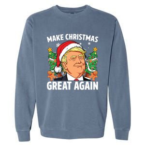 Funny Trump 2024 Make Christmas Great Again Garment-Dyed Sweatshirt