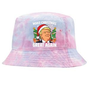 Funny Trump 2024 Make Christmas Great Again Tie-Dyed Bucket Hat