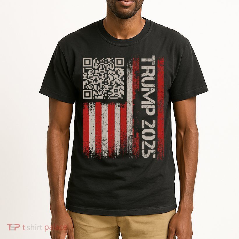 Funny Trump 2025 Qr 4547 Dancing Code Usa Flag We The Tall T-Shirt