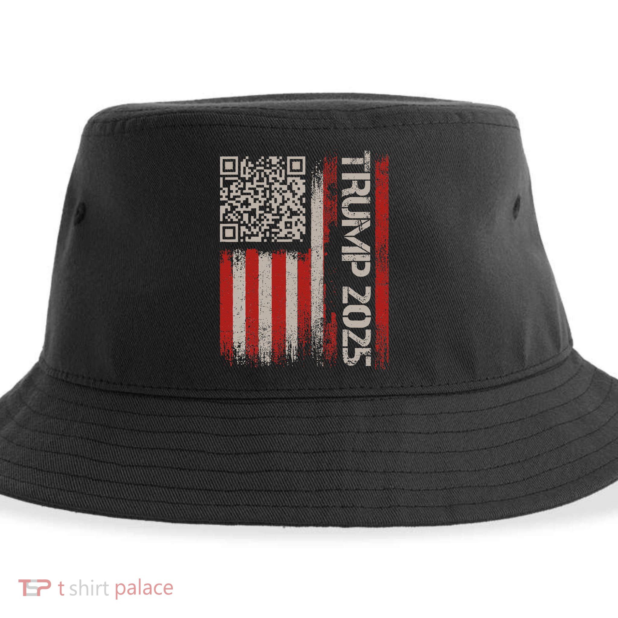 Funny Trump 2025 Qr 4547 Dancing Code Usa Flag We The Sustainable Bucket Hat