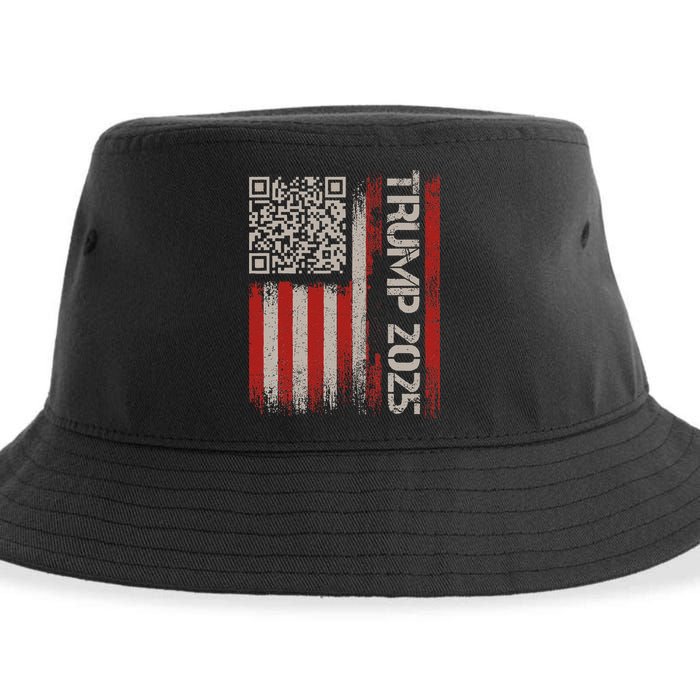 Funny Trump 2025 Qr 4547 Dancing Code Usa Flag We The Sustainable Bucket Hat