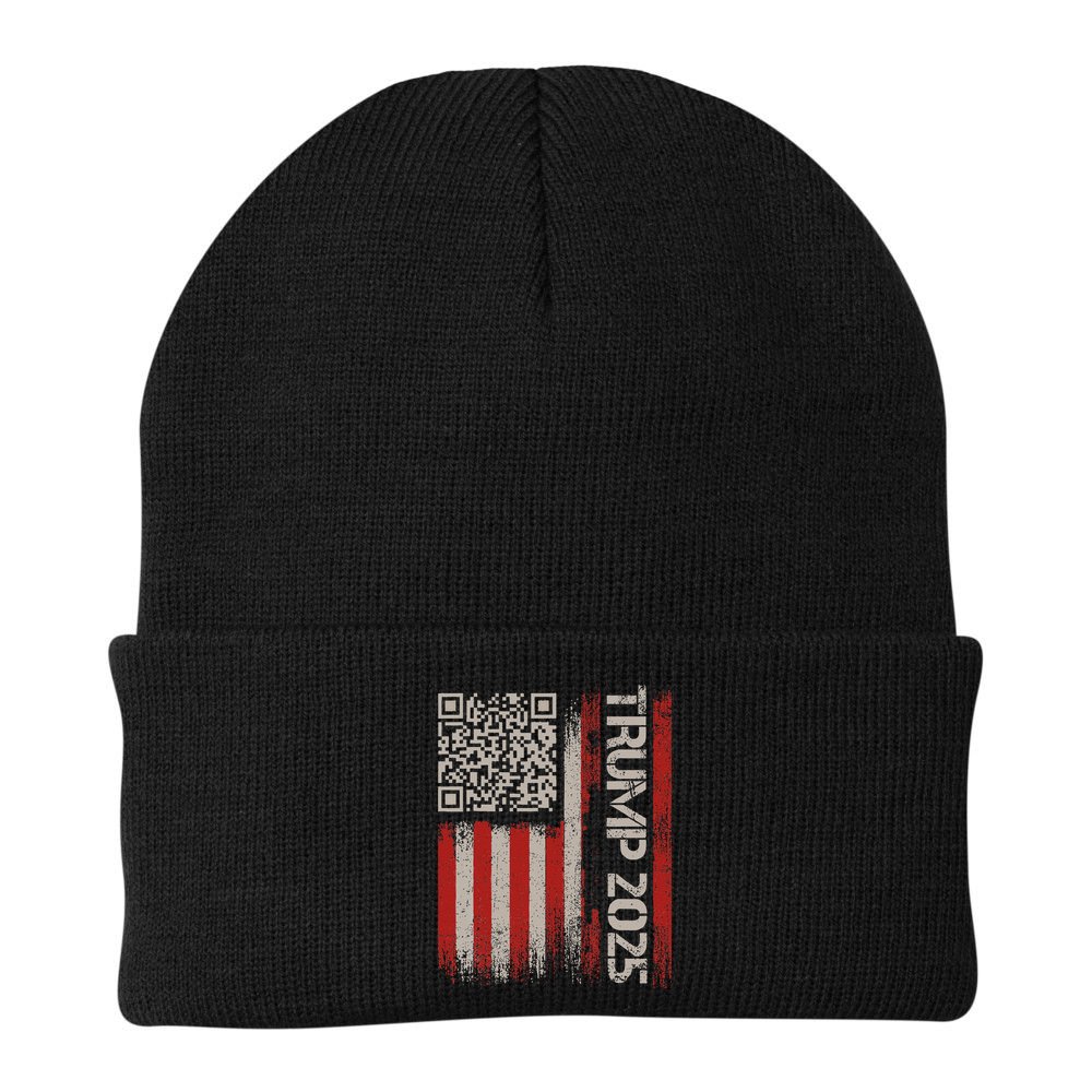 Funny Trump 2025 Qr 4547 Dancing Code Usa Flag We The Beanie