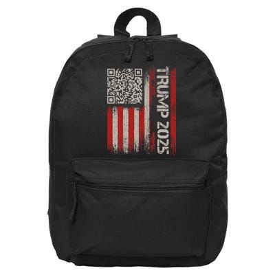 Funny Trump 2025 Qr 4547 Dancing Code Usa Flag We The 16 in Basic Backpack
