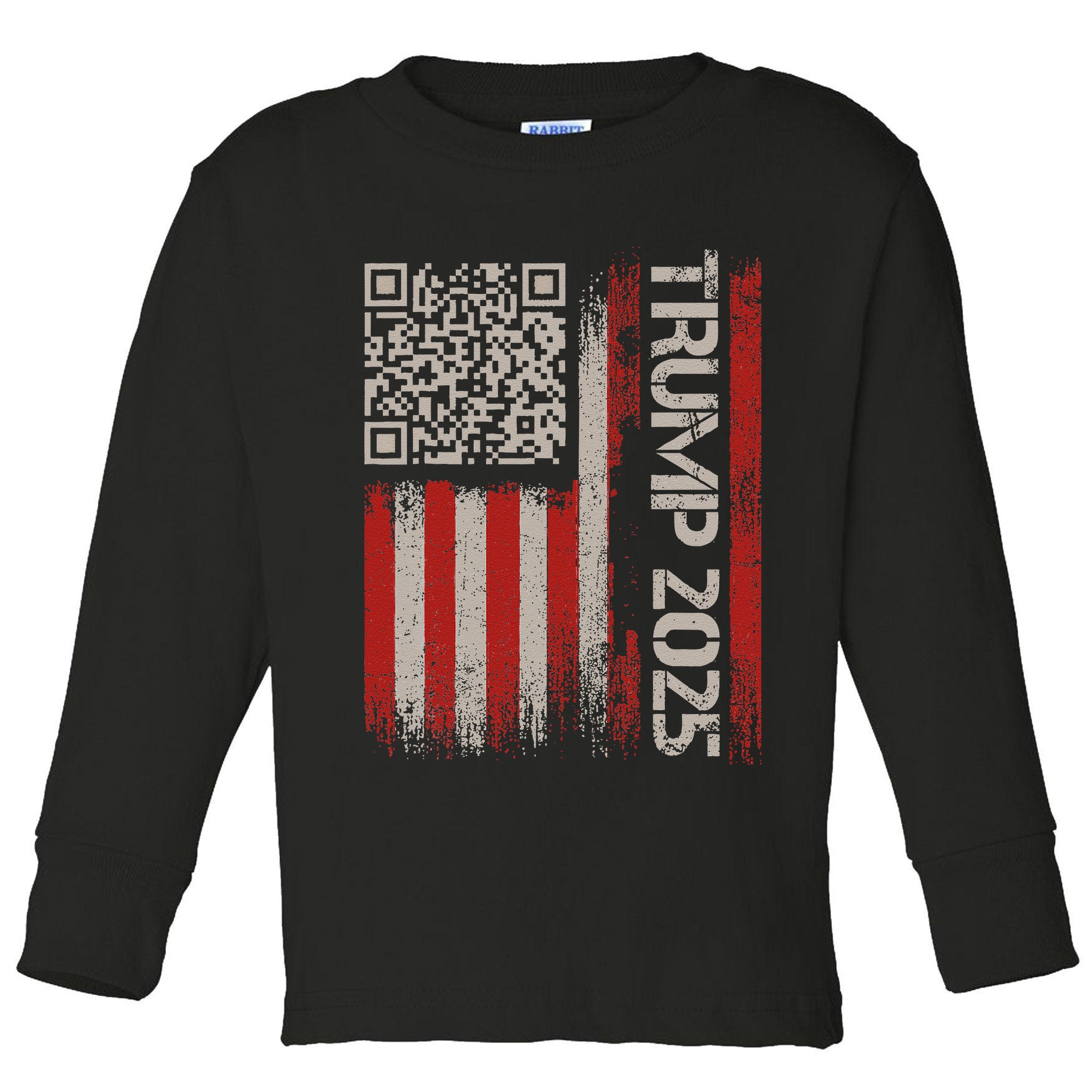 Funny Trump 2025 Qr 4547 Dancing Code Usa Flag We The Toddler Long Sleeve Shirt