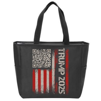 Funny Trump 2025 Qr 4547 Dancing Code Usa Flag We The Zip Tote Bag