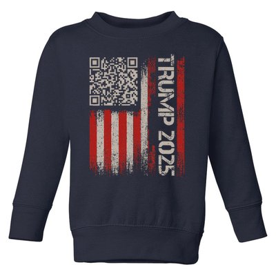 Funny Trump 2025 Qr 4547 Dancing Code Usa Flag We The Toddler Sweatshirt