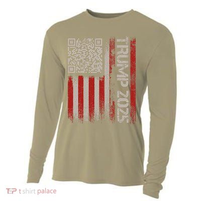 Funny Trump 2025 Qr 4547 Dancing Code Usa Flag We The Cooling Performance Long Sleeve Crew