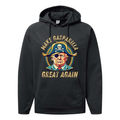 Funny Trump 2024 Make Gasparilla Great Again Gasparilla Performance Fleece Hoodie