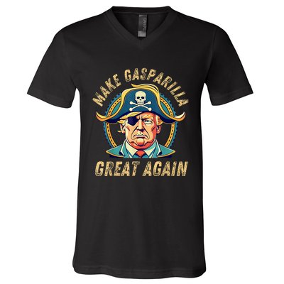 Funny Trump 2024 Make Gasparilla Great Again Gasparilla V-Neck T-Shirt