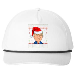 Funny Trump 2024 Make Christmas Great Again Ugly Sweater Snapback Five-Panel Rope Hat