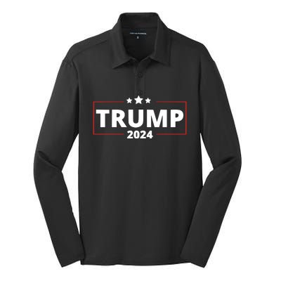 Free Trump 2024 Silk Touch Performance Long Sleeve Polo