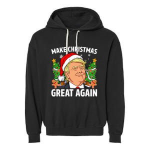 Funny Trump 2024 Make Christmas Great Again Garment-Dyed Fleece Hoodie