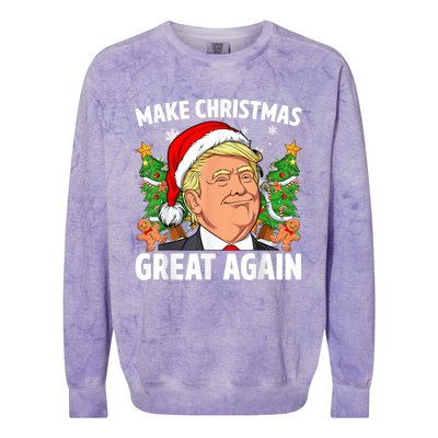 Funny Trump 2024 Make Christmas Great Again Colorblast Crewneck Sweatshirt