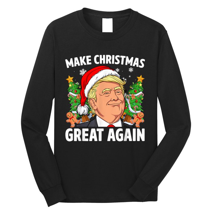 Funny Trump 2024 Make Christmas Great Again Long Sleeve Shirt