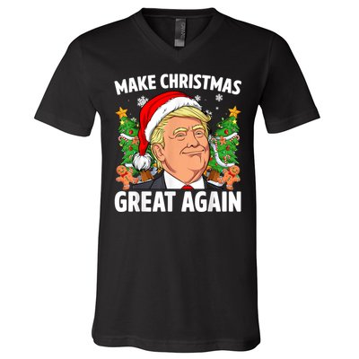 Funny Trump 2024 Make Christmas Great Again V-Neck T-Shirt