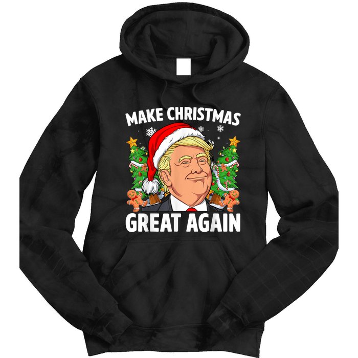 Funny Trump 2024 Make Christmas Great Again Tie Dye Hoodie