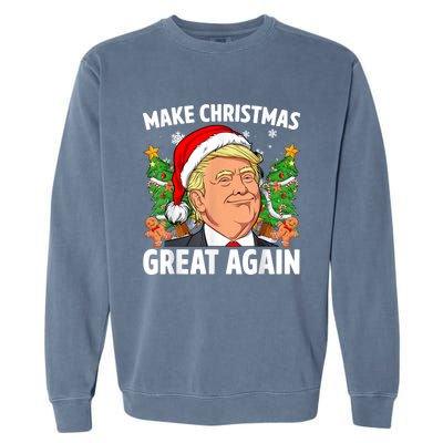 Funny Trump 2024 Make Christmas Great Again Garment-Dyed Sweatshirt