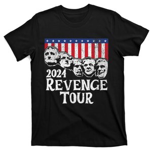 Funny Trump 2024 Revenge Mount Rushmore American Flag T-Shirt