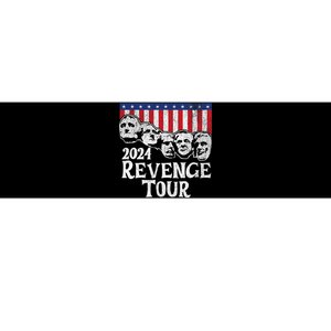 Funny Trump 2024 Revenge Mount Rushmore American Flag Bumper Sticker