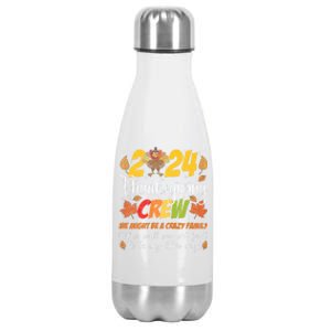 Family Thanksgiving 2024 Thanksgiving Crew Matching Stainless Steel Insulated Water Bottle