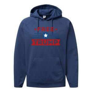 Free Trump 2024 Performance Fleece Hoodie