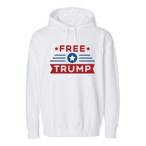 Free Trump 2024 Garment-Dyed Fleece Hoodie