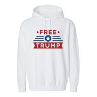 Free Trump 2024 Garment-Dyed Fleece Hoodie