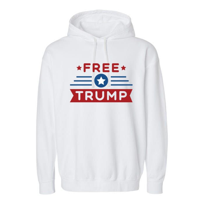 Free Trump 2024 Garment-Dyed Fleece Hoodie