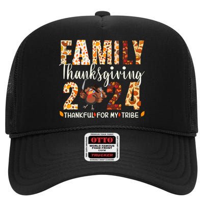 Family Thanksgiving 2024 Turkey Thanksgiving Matching Group High Crown Mesh Back Trucker Hat