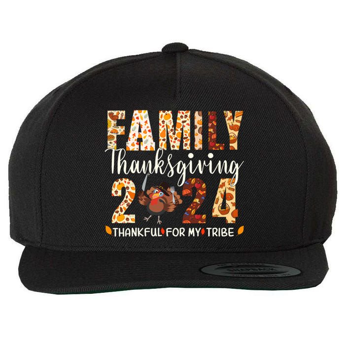 Family Thanksgiving 2024 Turkey Thanksgiving Matching Group Wool Snapback Cap